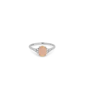 24Kae Oval Stone Baroque Ring, Silver