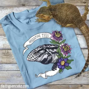 Argentine Tegu with Flowers Banner Tee