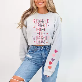 Believe Like Mary Trust Like Joseph Graphic Sweatshirt