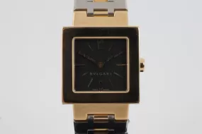 Bvlgari Quadrato SQ 22 G Steel & 18K Yellow Gold 22mm Ladies Watch