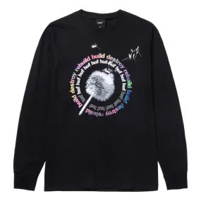 HUF DANDELION L/S TEE-BLACK