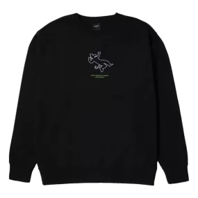 HUF HUF X CRAILTAP OUTLINE CREWNECK-BLACK