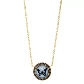 Jardin Butterfly Cameo Necklace