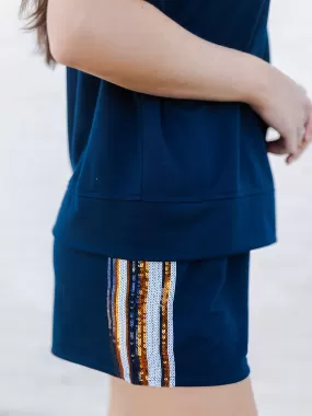 Lauren Shorts | Navy   Orange