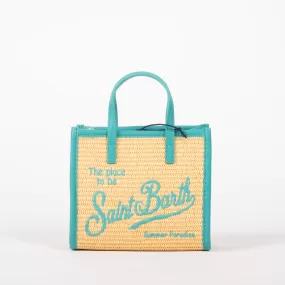 Mc2 Saint Barth borsa vivian mini raffia turchese