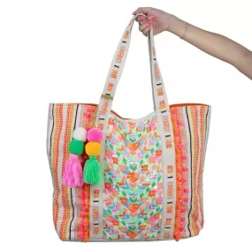 Multicolored Chevron Wholesale Sequined Big Tote Bag