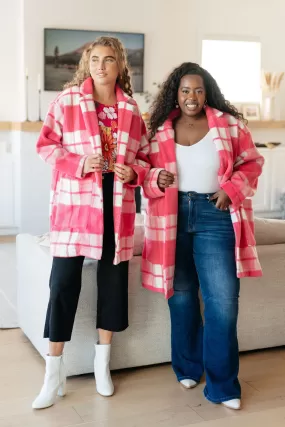 Passion in Plaid Coat in Pink