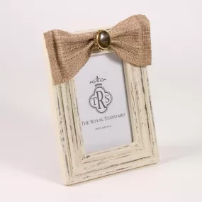 RS Burlap Bow 4x6 Frame with Stone - Asst