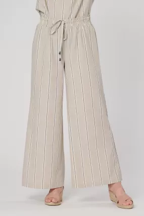 Saloos Smocked Waistband Pinstripe Trousers