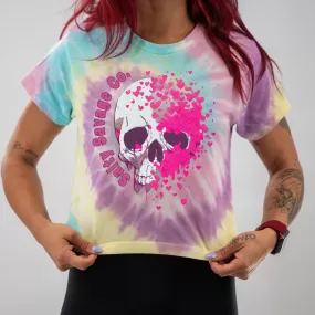 Salty Savage Ladies "Dead Love" Spiral Tie Dye Crop Tee