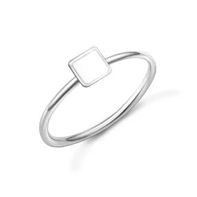 Simple Square Ring Band Sterling Silver