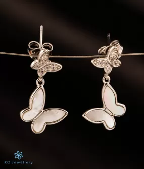 The Paired Butterfly Silver Earrings